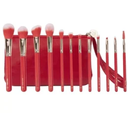 BH COSMETICS MISS CLAUS FA LA LA FIERCE SET 12 PINCEAUX + TROUSSE ROUGE