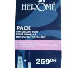 HEROME DURCISSEUR FORT POUR ONGLES 10ML + DISSOLVANT SOIGNANT 120ML PACK