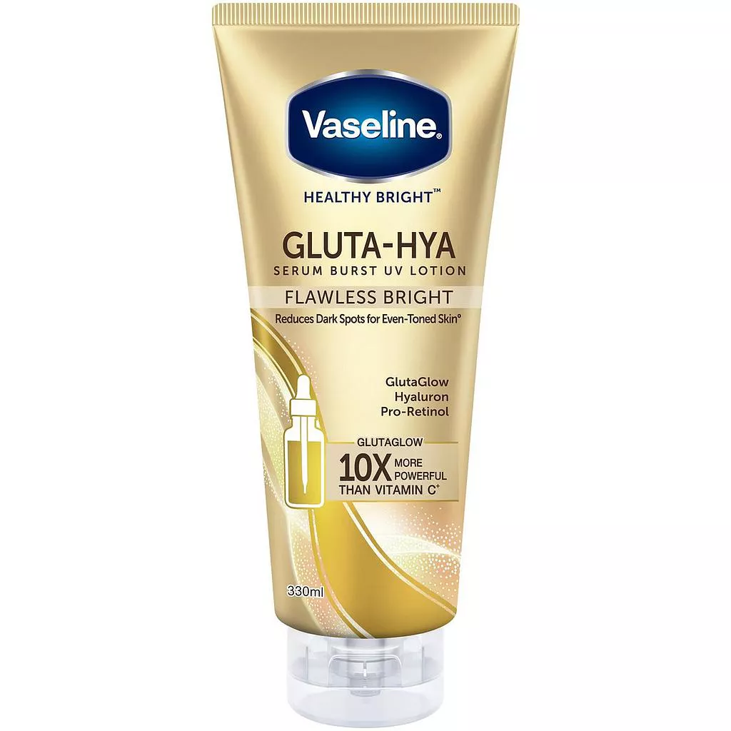 VASELINE GLUTA-HYA SERUM BURST UV LOTION FLAWLESS BRIGHT 330ML