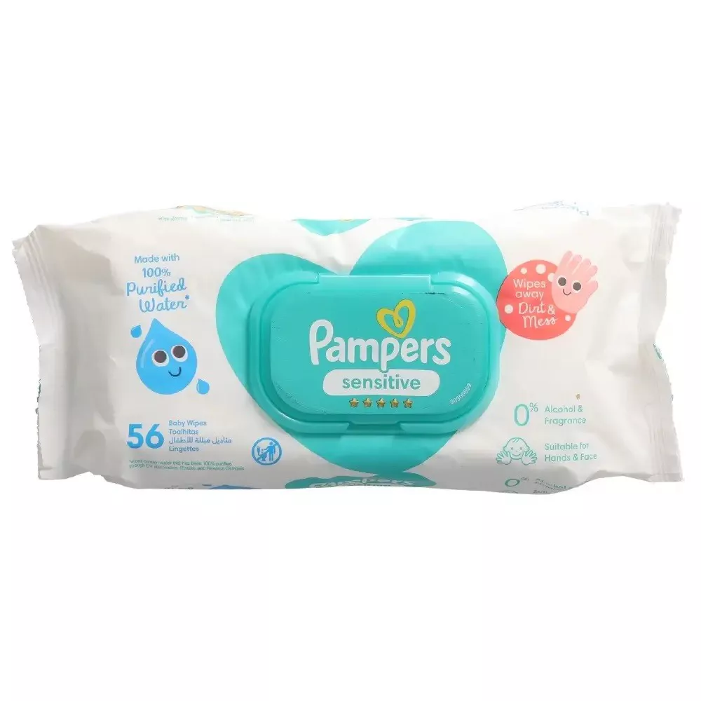 PAMPERS SENSITIVE WIPES LINGETTE BÉBÉ 56U