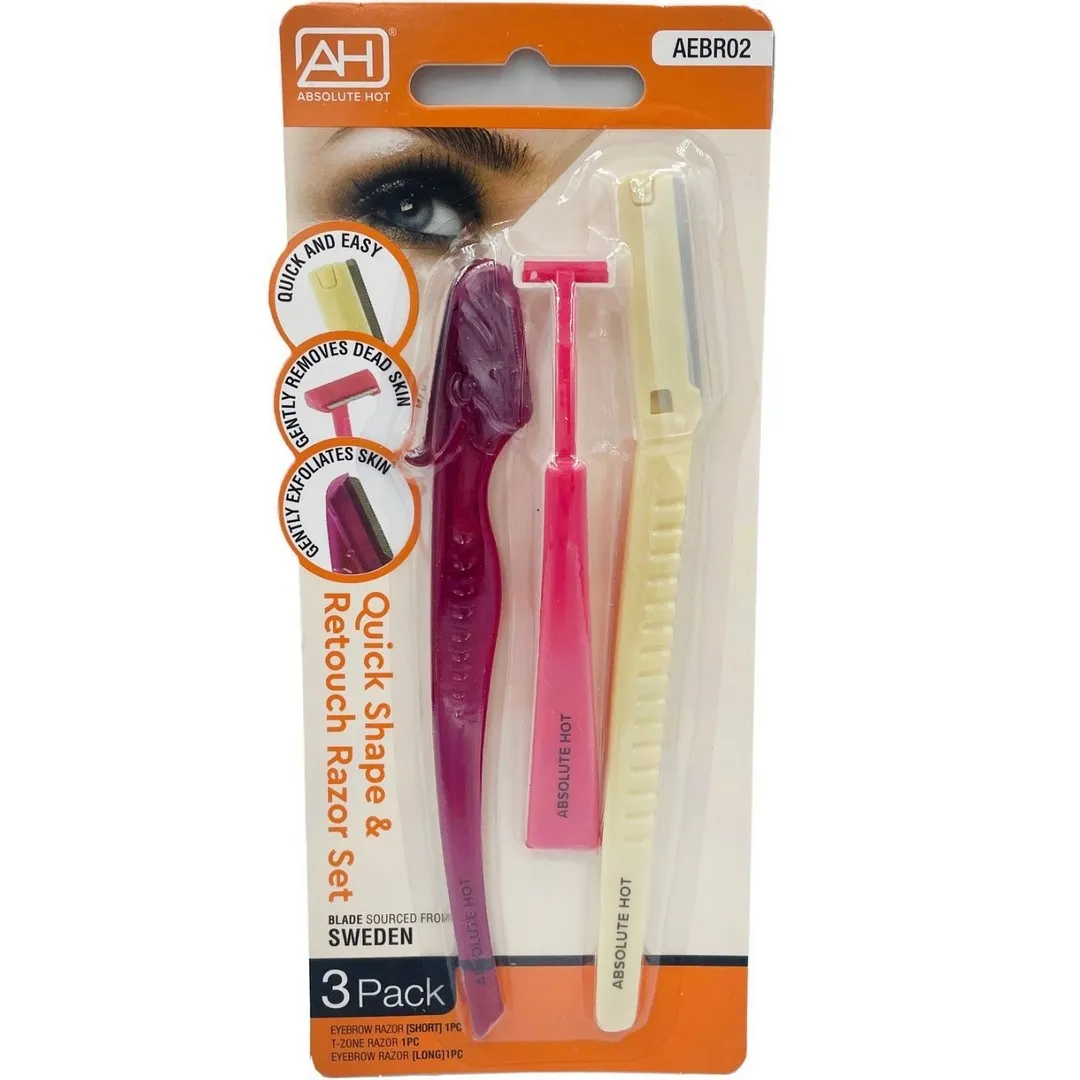ABSOLUTE HOT RASOIRS SOURCILS MISE EN FORME & RETOUCHE RAPIDE KIT AEBR02