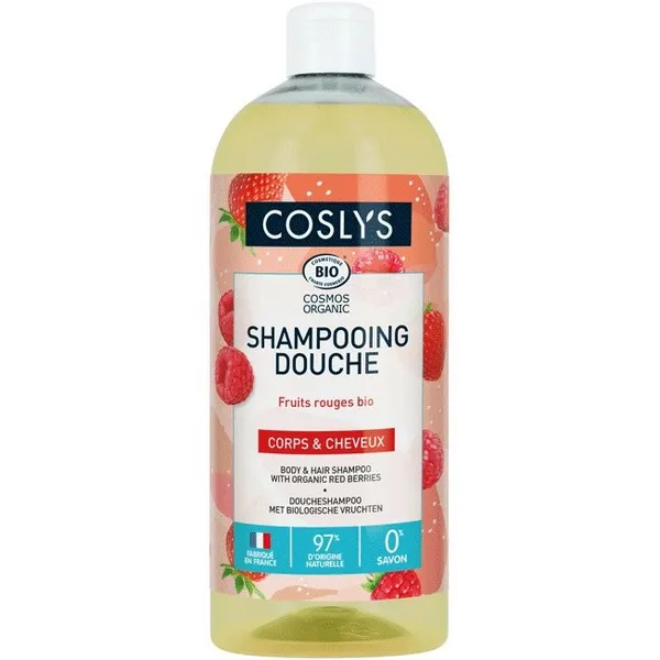 COSLYS SHAMPOOING DOUCHE FRUITS ROUGES BIO 1L