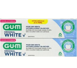 GUM ORIGINAL WHITE DENTIFRICE 2x75ML